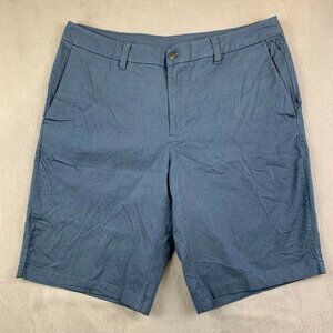 Lululemon Men Shorts 36 Blue Chino ABC Commission Qwick Oxford 11" Relaxed